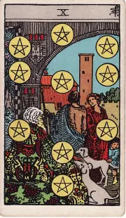 Lá 10 Tiền (Ten of Pentacles)